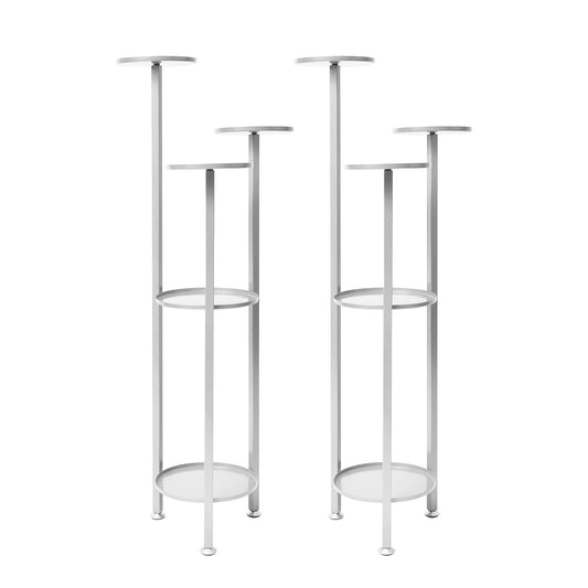 La Bella 2 Set 100cm White Plant Stand Planter Shelf Rack 5 Tier Steel