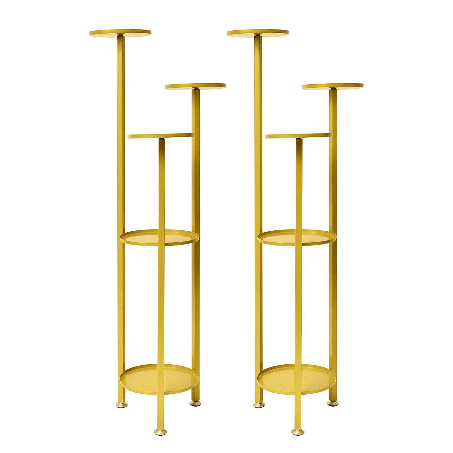 La Bella 2 Set 122cm Gold Plant Stand Planter Shelf Rack 5 Tier Steel