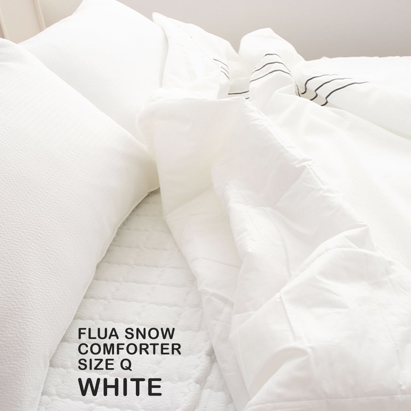 Saesom Double White Flua Snow Comforter Set Cool Lightweight Quilt Bedspread Bedding Coverlet