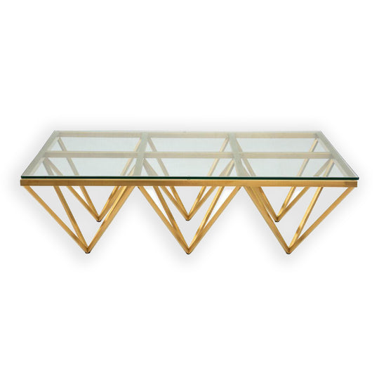 Pinnacle Gold Coffee table - Clear Glass