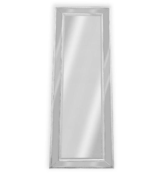 Medium White Beaded Framed Mirror - 70cm x 170cm