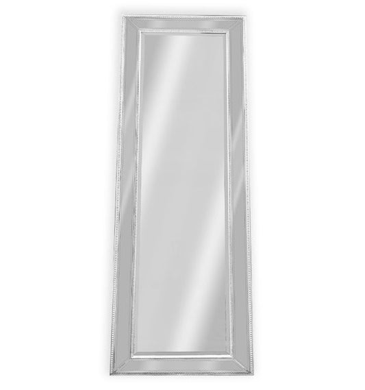 Medium White Beaded Framed Mirror - 70cm x 170cm