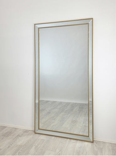 Gold Beaded Framed Mirror - X Large 190cm x 100cm