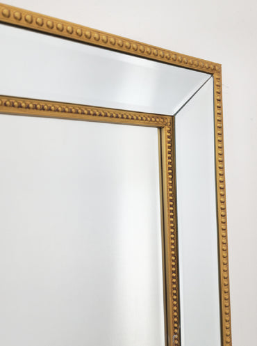 Gold Beaded Framed Mirror - X Large 190cm x 100cm