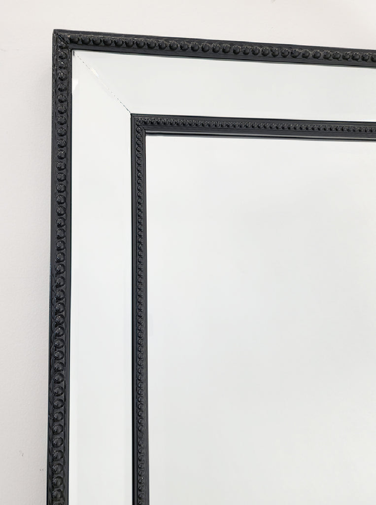 Medium Black Beaded Framed Mirror - 70cm x 170cm