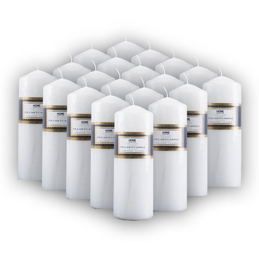 Home Master 20PCE Pillar Candles White Home Décor Party Wedding 20cm