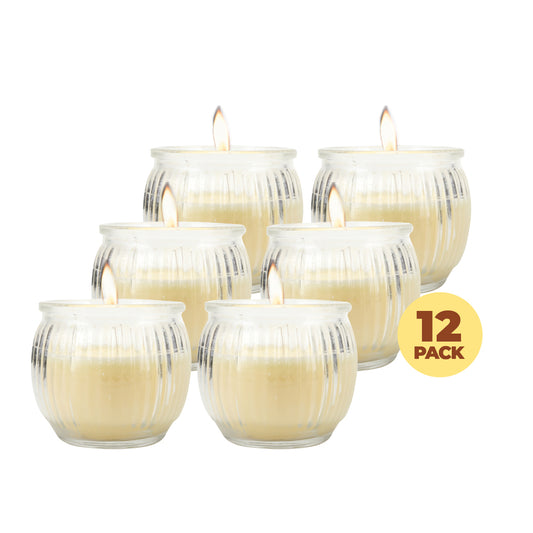 Perfect Scent 12PCE French Vanilla Scented Fragrant Candle Glass Holder 6.5cm