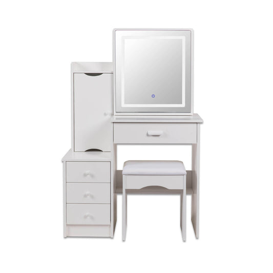 Home Master Dressing Table Set & Stool Touch Sensor Mirror Stylish Design