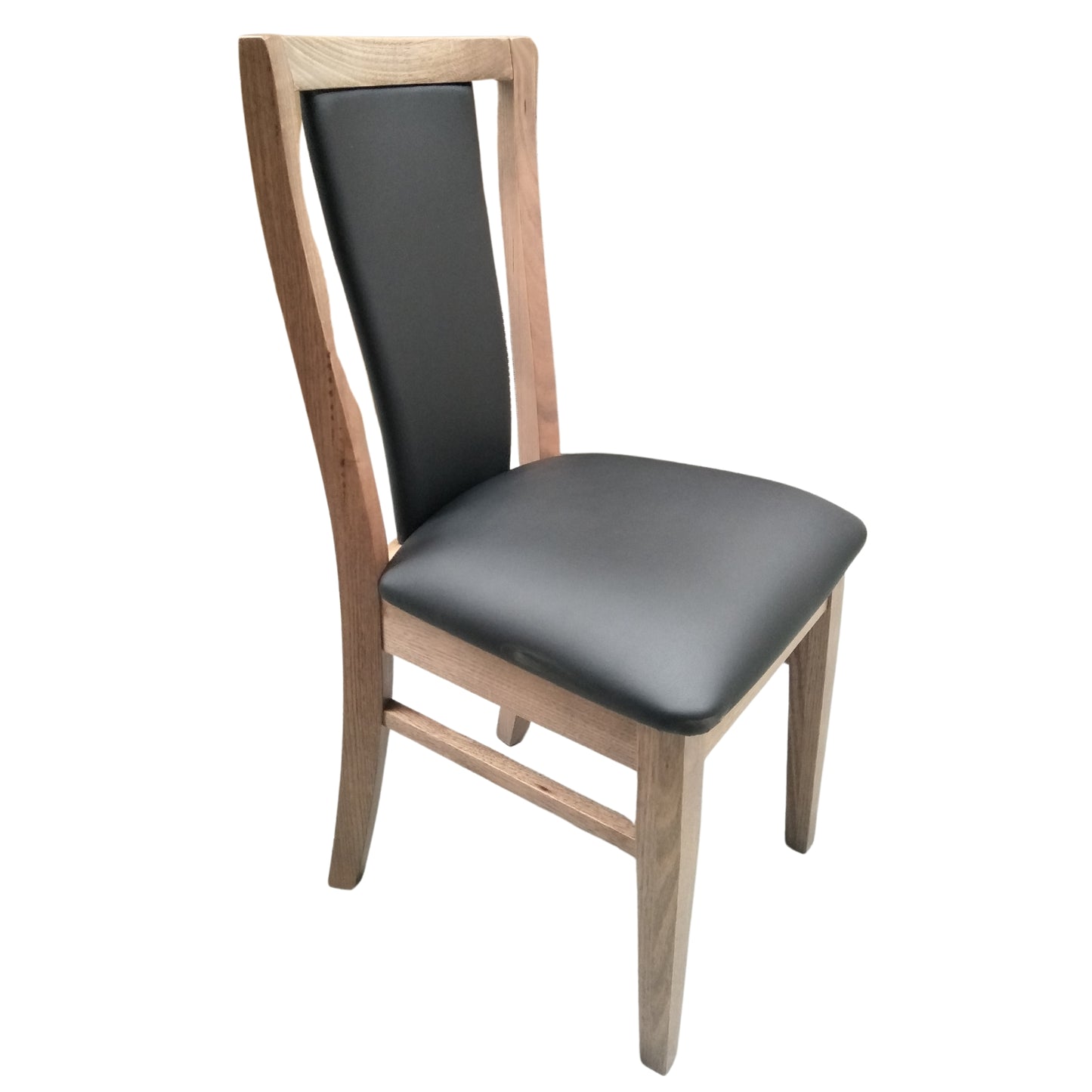 Fairmont 2pc Set Dining Chair PU Leather Seat Padded Back Solid Oak Timber Wood