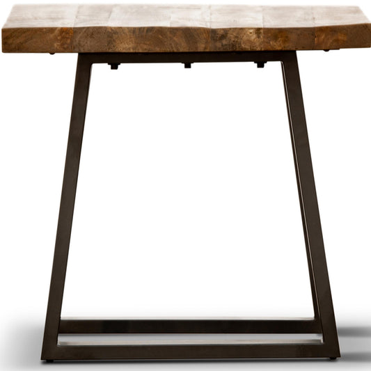 Begonia Side Sofa End Table 60cm Live Edge Mango Wood Unique Furniture - Natural