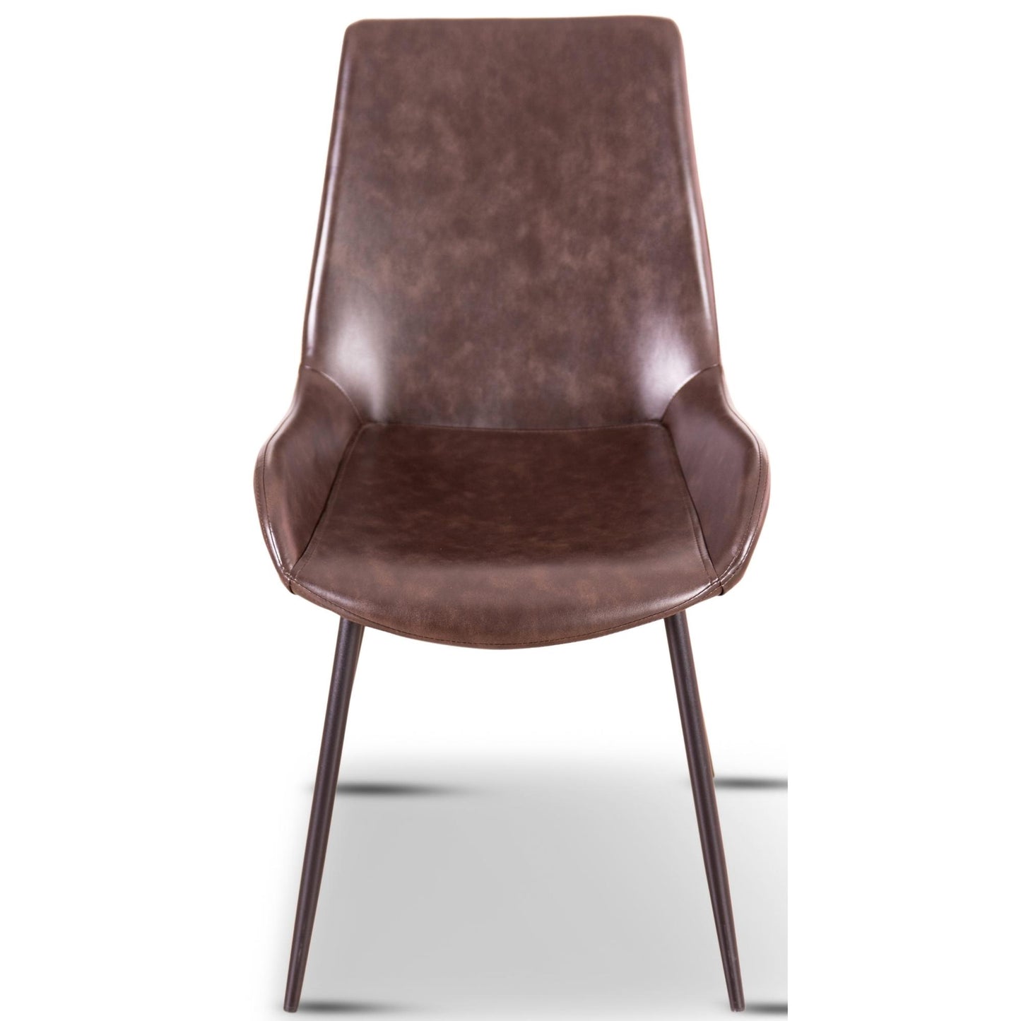 Brando  Set of 4 PU Leather Upholstered Dining Chair Metal Leg - Brown