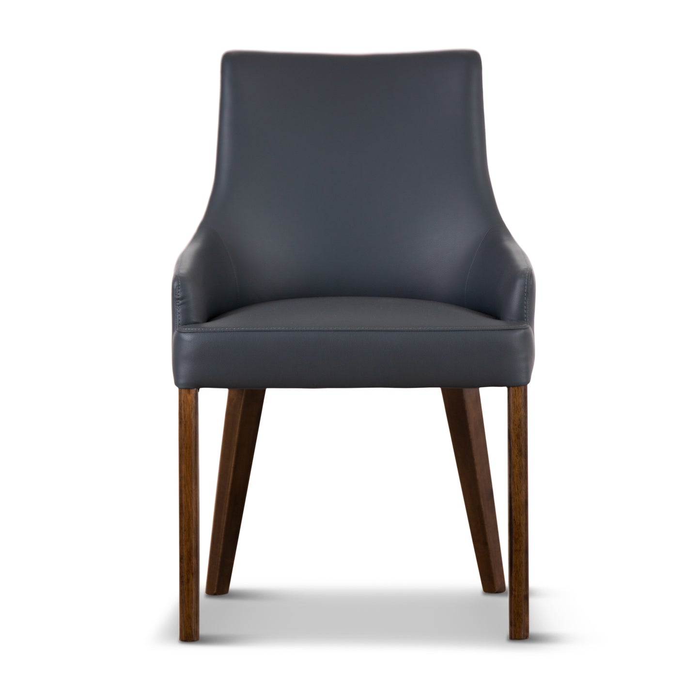 Tuberose Dining Chair PU Leather Solid Acacia Timber Wood Furniture - Dark Grey