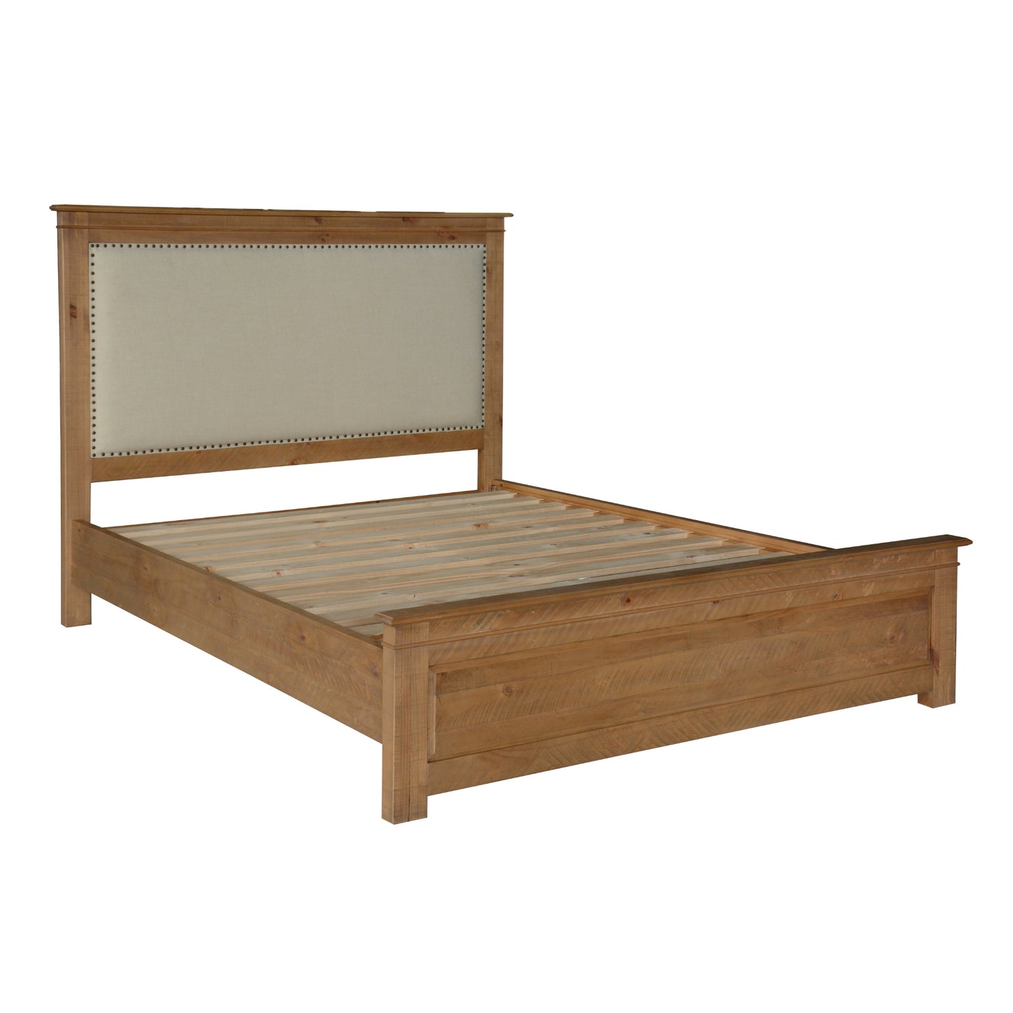 Jade King Size Bed Frame French Provincial Style Timber Mattress Base - Natural