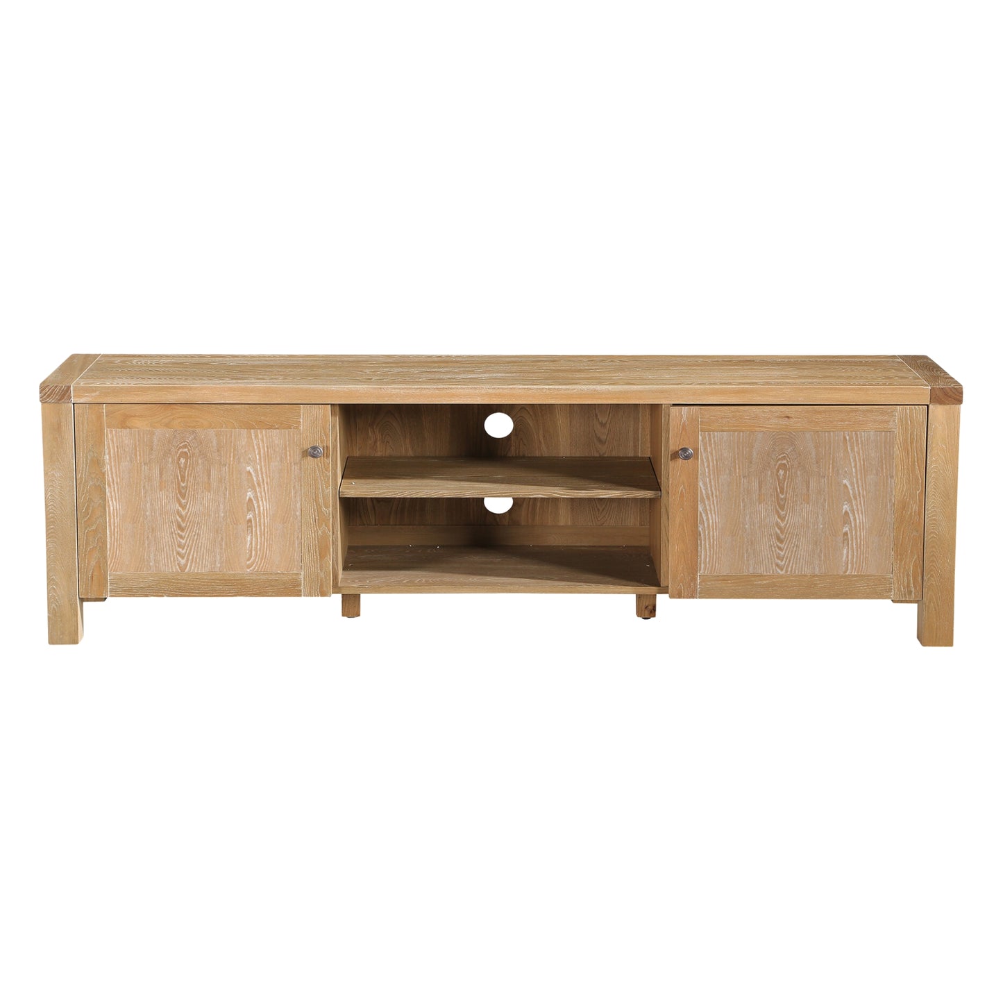 Woodland 180cm ETU Entertainment TV Unit Timber Wood 2 Door Natural