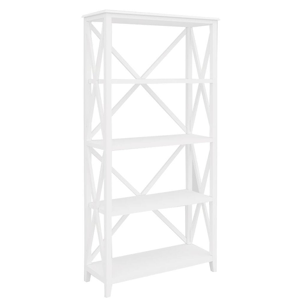 Daisy Bookshelf Bookcase 4 Tier Solid Acacia Wood Hampton Furniture - White