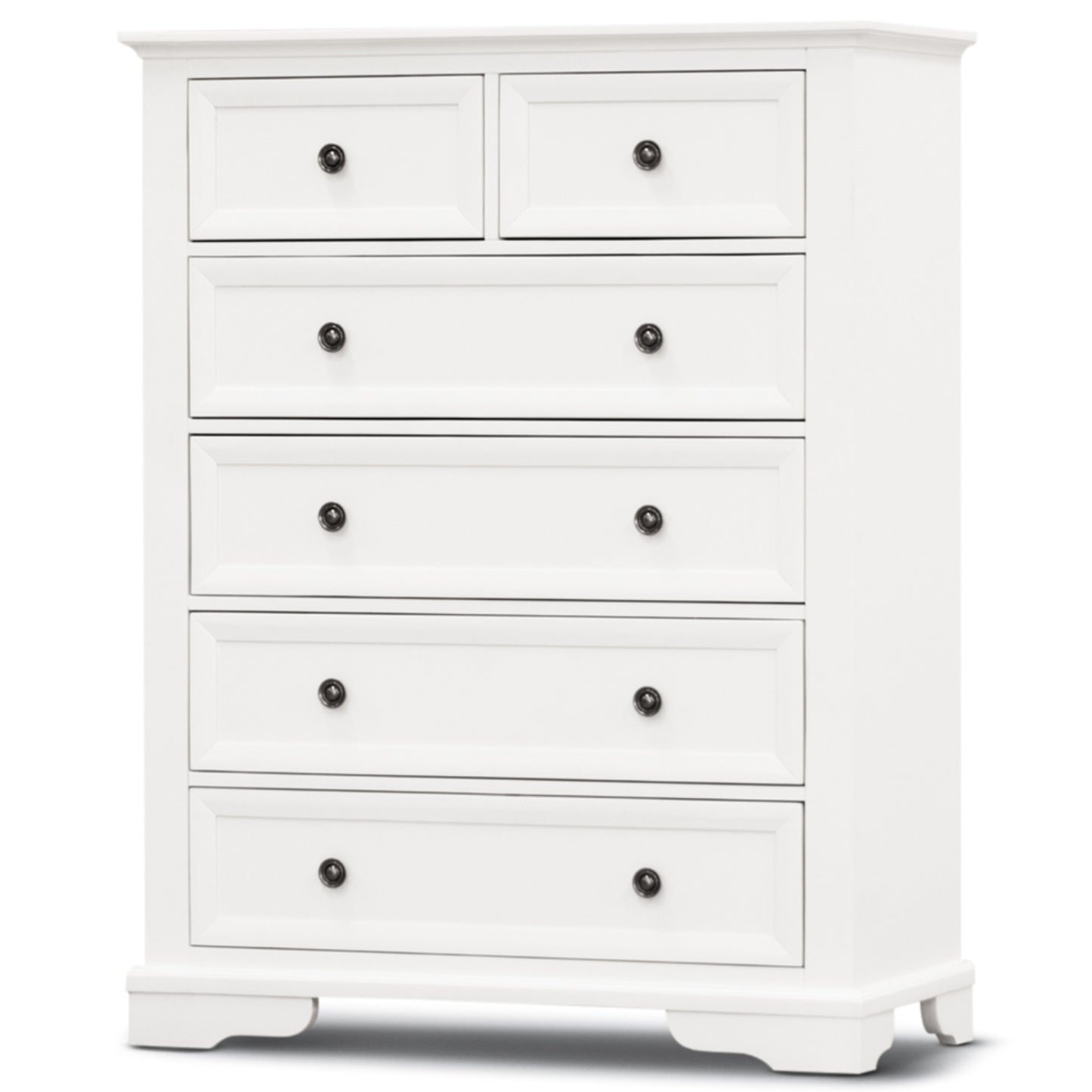 Celosia Tallboy 6 Chest of Drawers Solid Acacia Wood Bed Storage Cabinet - White