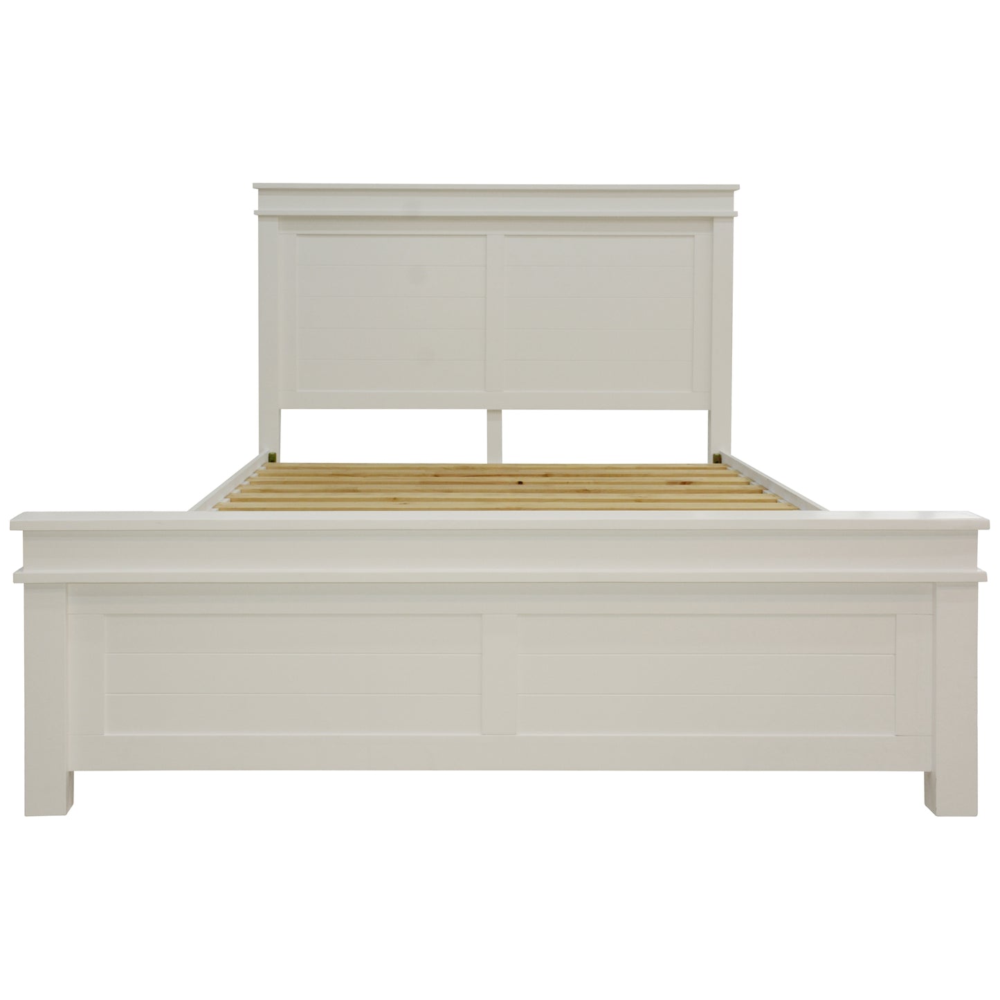 Lily Bed Frame Queen Size Timber Mattress Base With Storage Drawers - White