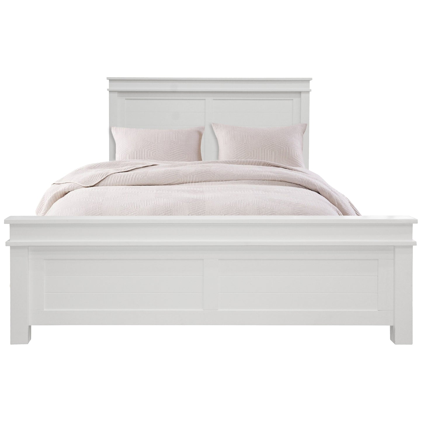 Lily Bed Frame King Size Timber Mattress Base With Storage Drawers - White