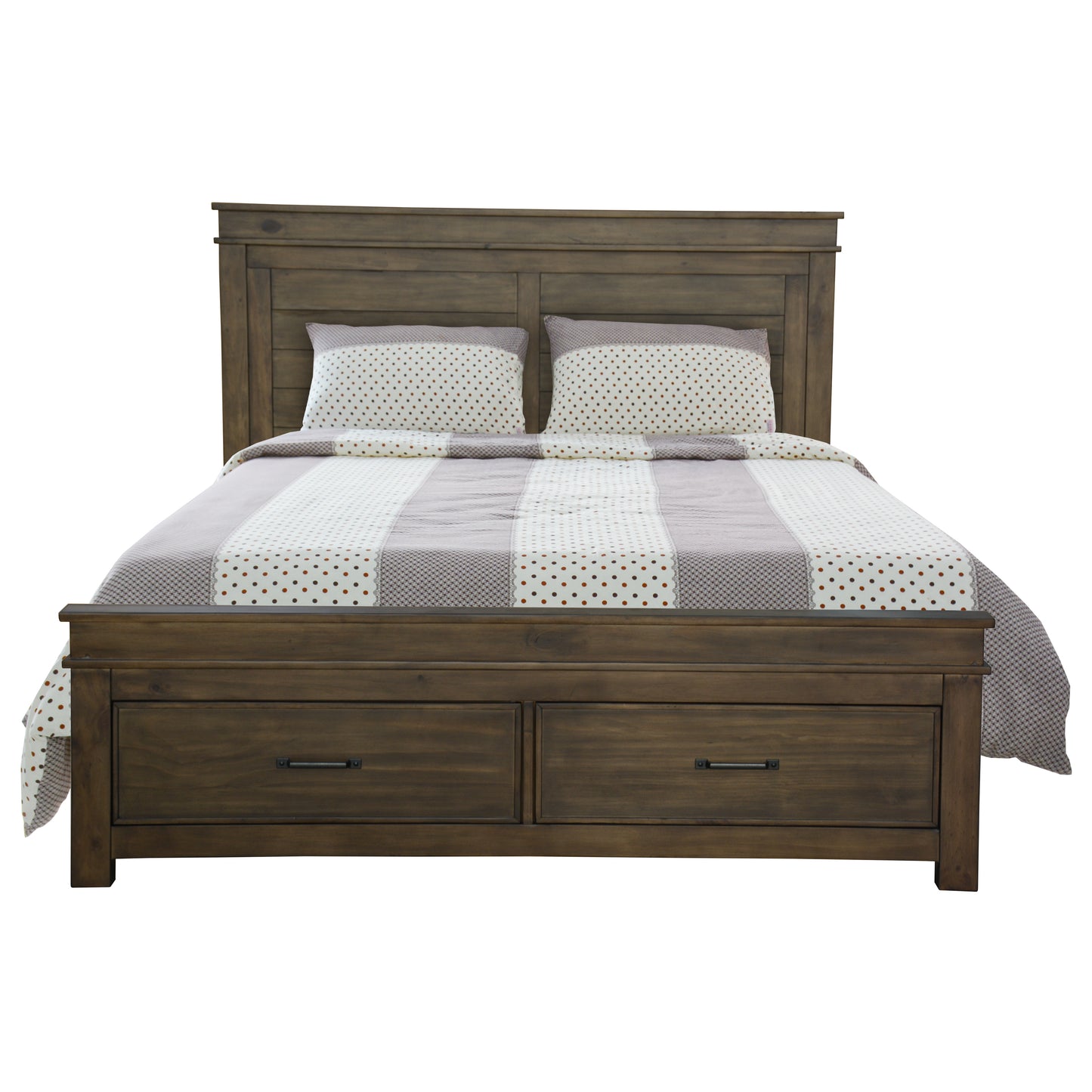 Lily 5pc King Bed Suite Bedside Dresser Bedroom Furniture Package - Rustic Grey