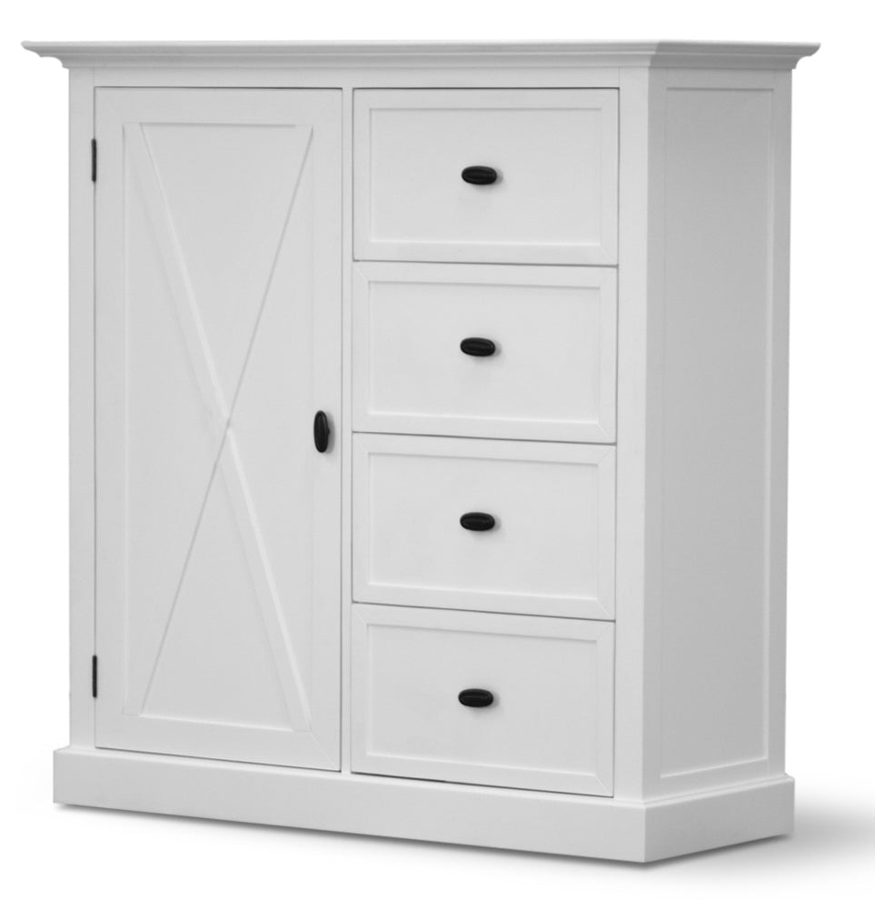 Beechworth Tallboy 4 Chest of Drawers Solid Pine Wood Storage Cabinet - White