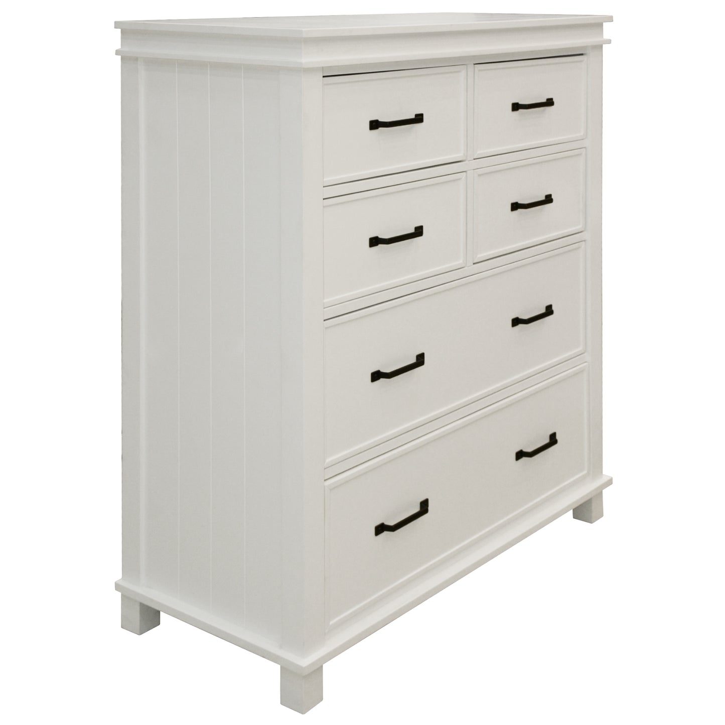 Lily 4pc King Bed Suite Bedside Tallboy Bedroom Furniture Package - White