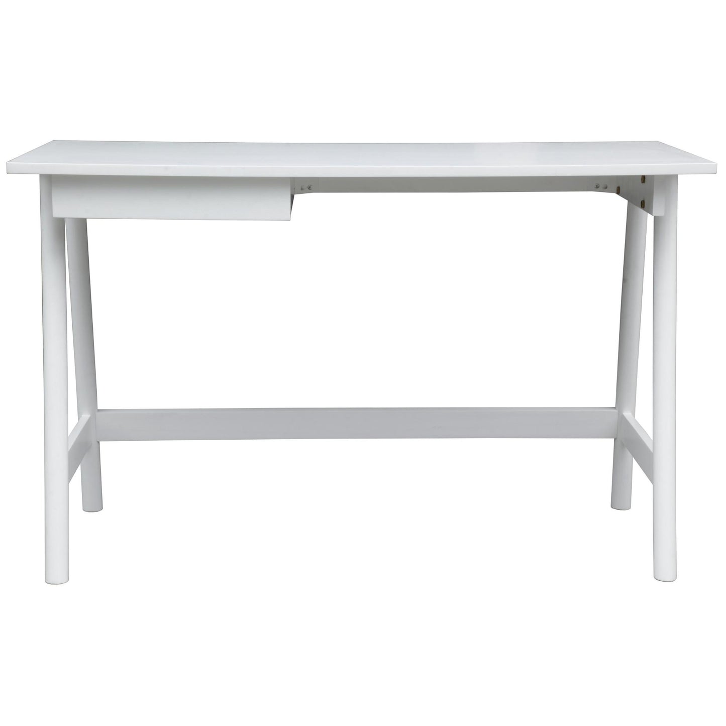 Mindil Office Desk Student Study Table Solid Wooden Timber Frame - White