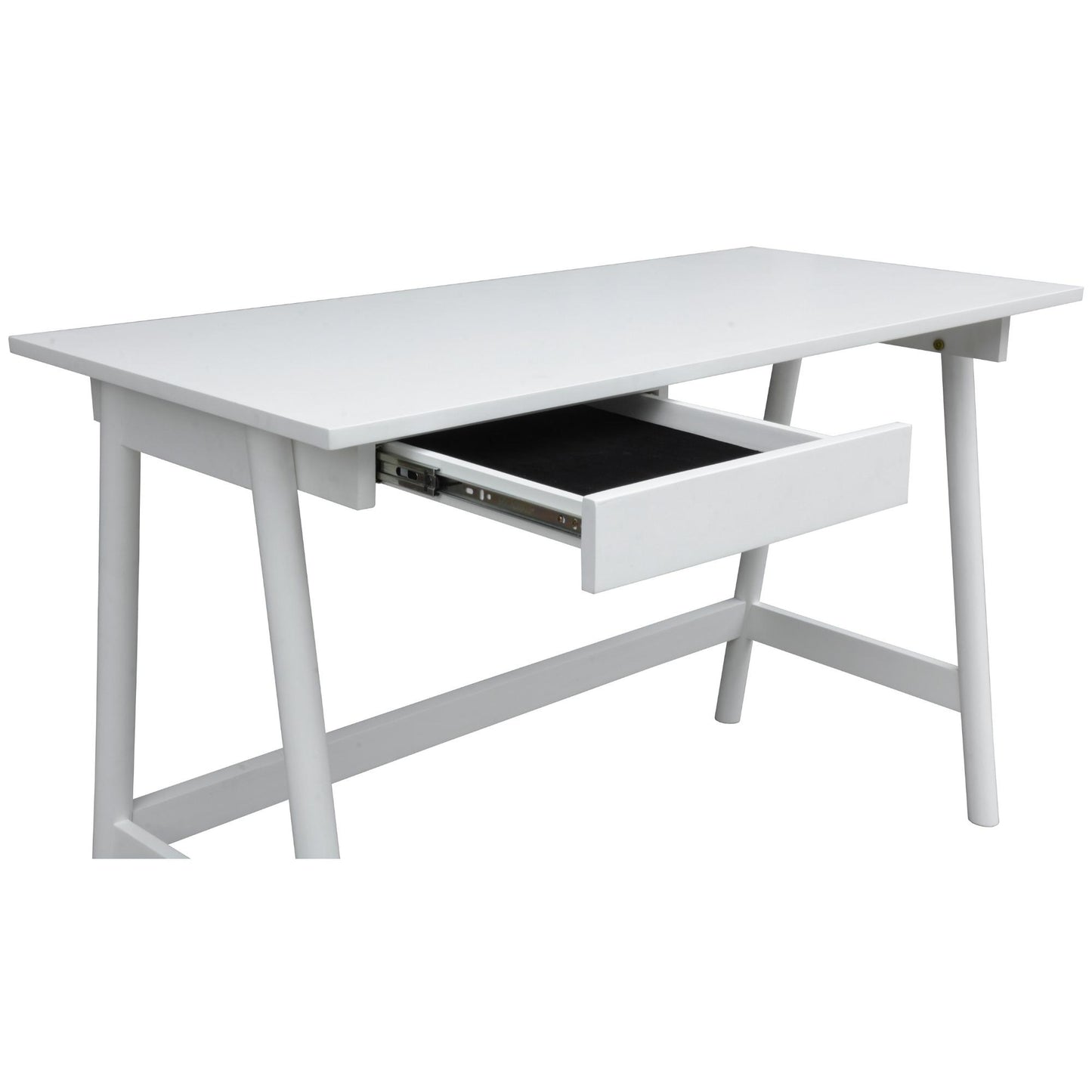 Mindil Office Desk Student Study Table Solid Wooden Timber Frame - White