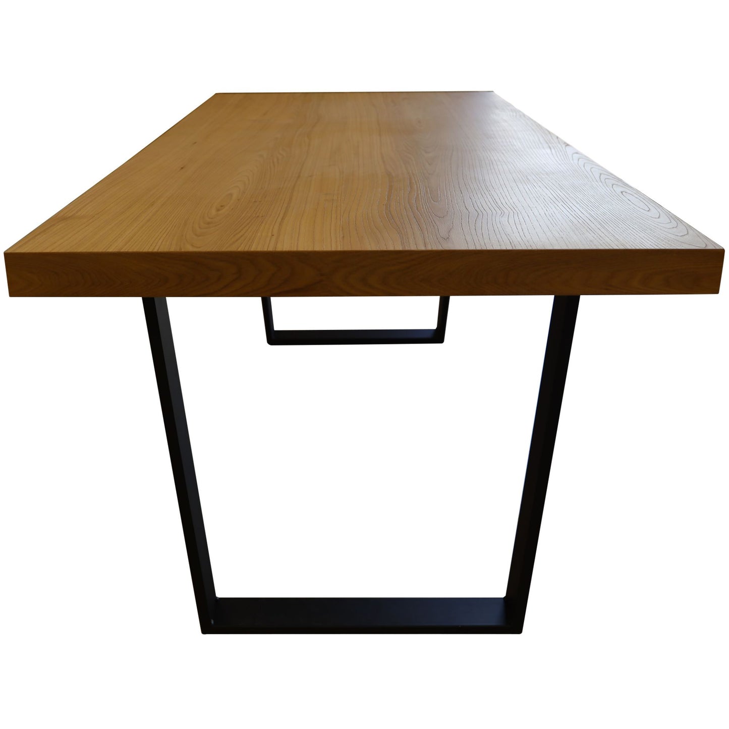 Petunia  Dining Table 210cm Elm Timber Wood Black Metal Leg - Natural