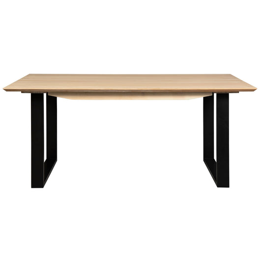 Aconite Dining Table 180cm Solid Messmate Timber Wood Black Metal Leg - Natural