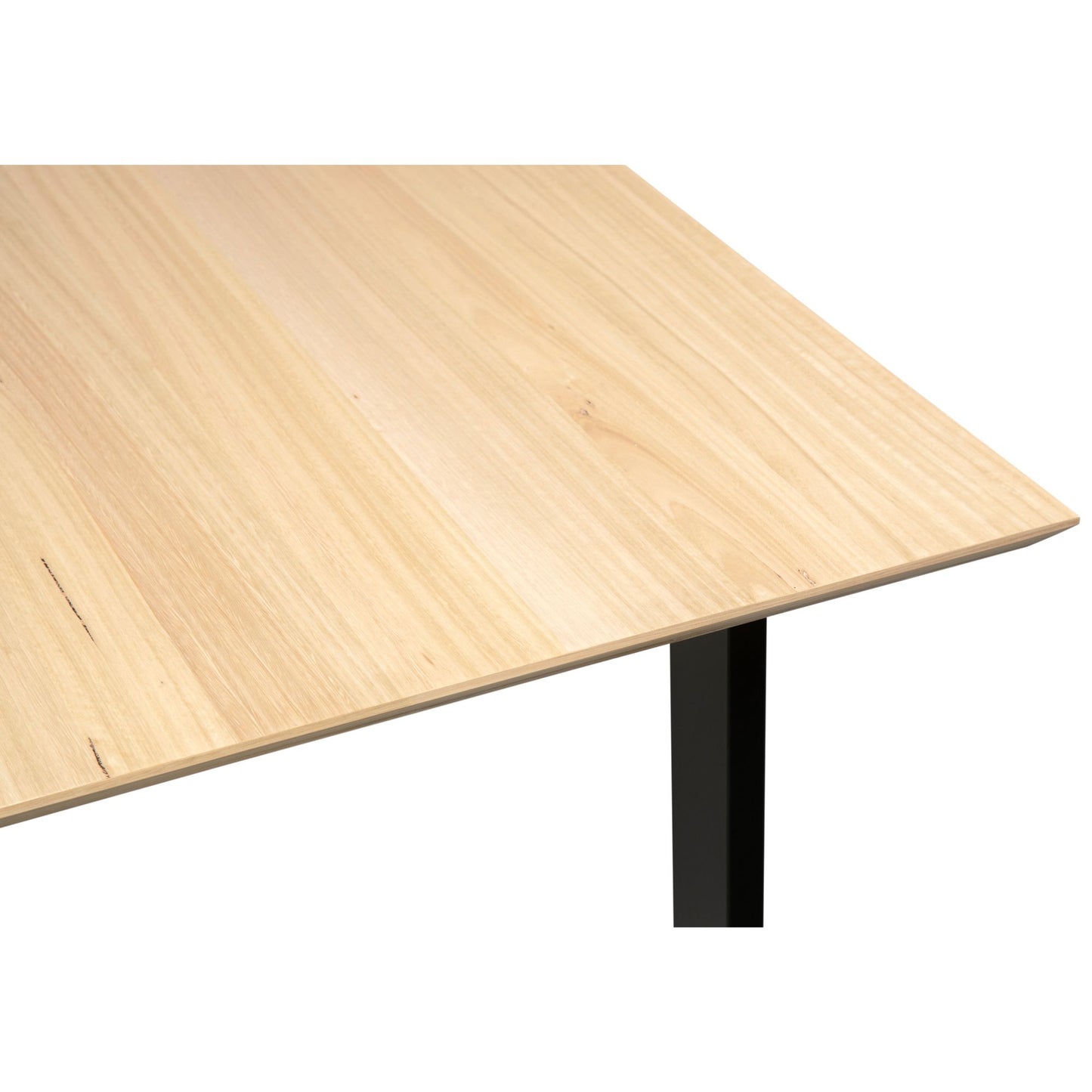 Aconite Dining Table 180cm Solid Messmate Timber Wood Black Metal Leg - Natural