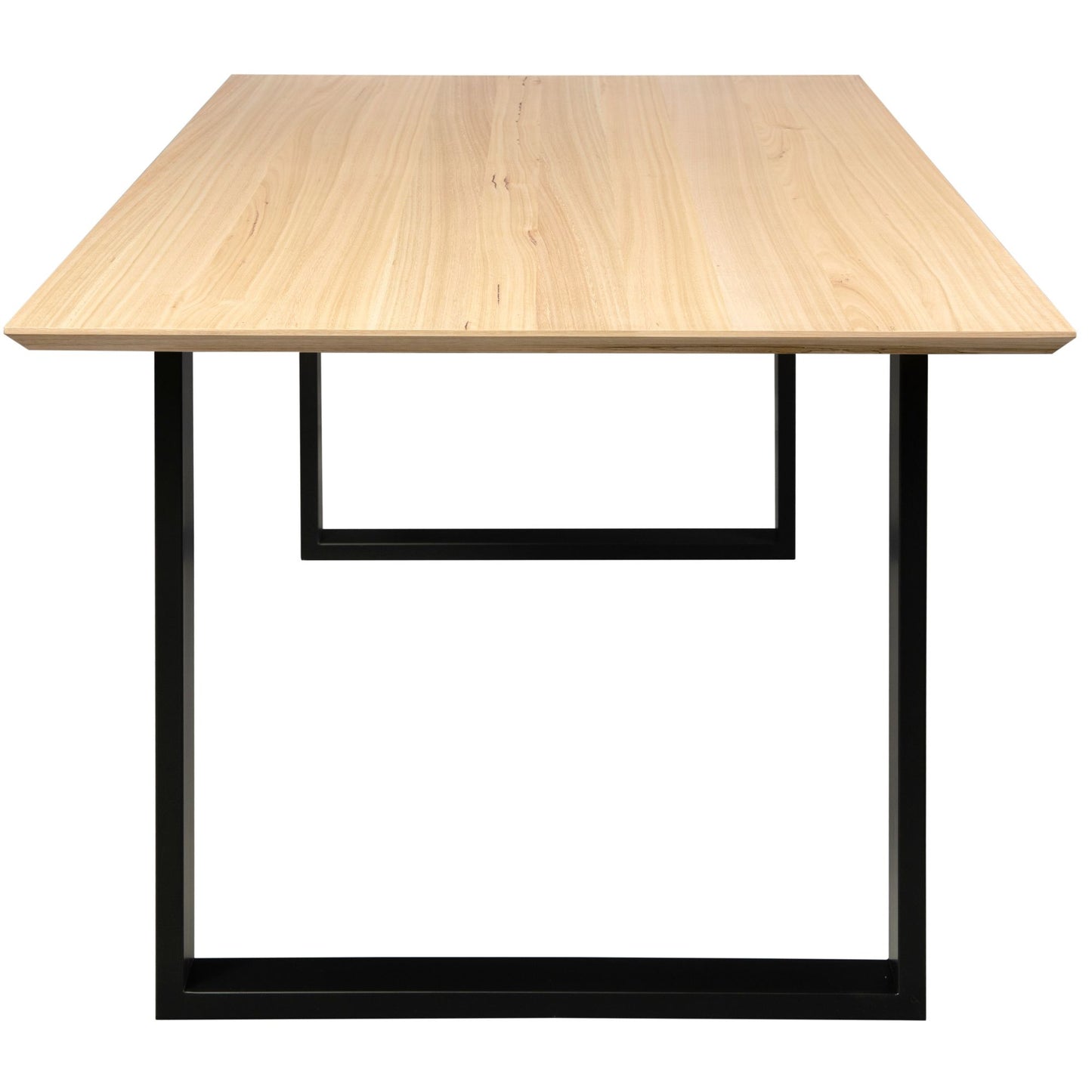 Aconite Dining Table 210cm Solid Messmate Timber Wood Black Metal Leg - Natural