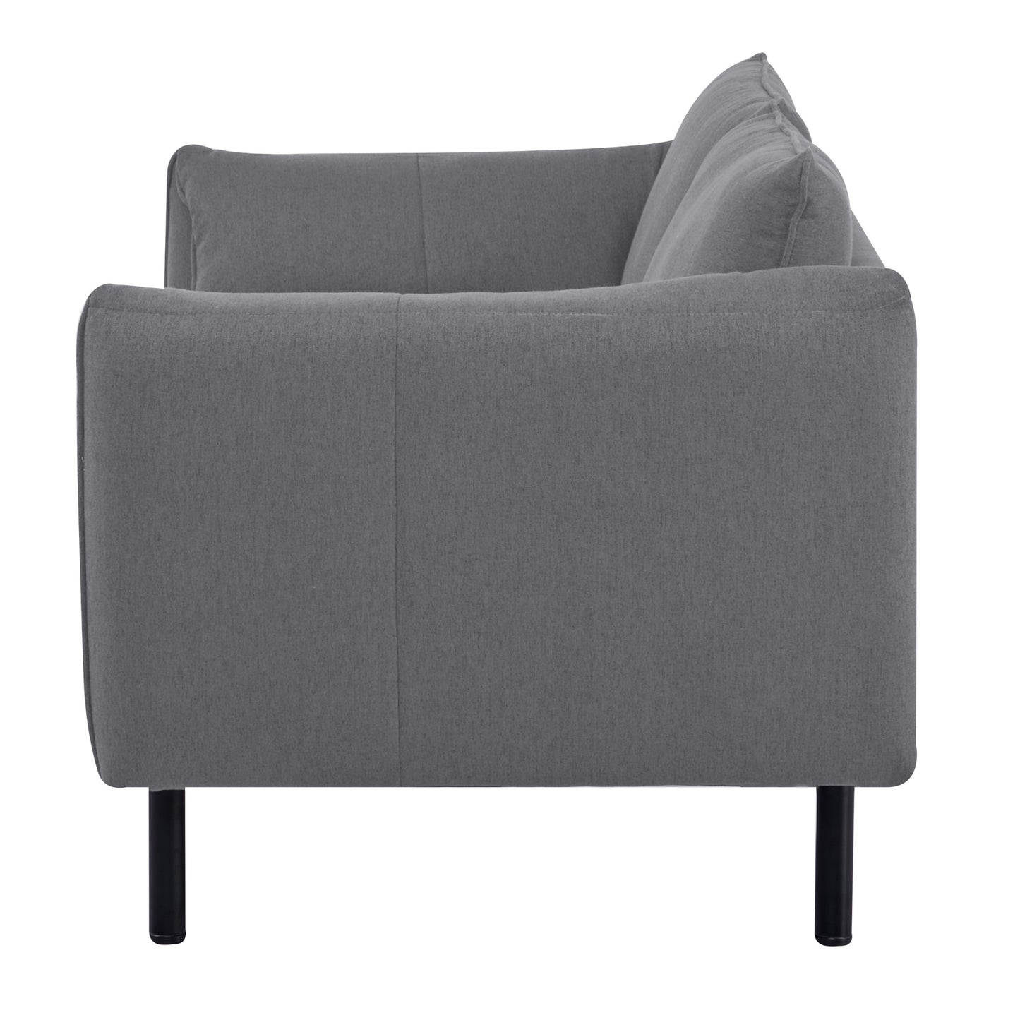 Channel 3 Seater Fabric Sofa Lounge Couch Dark Grey