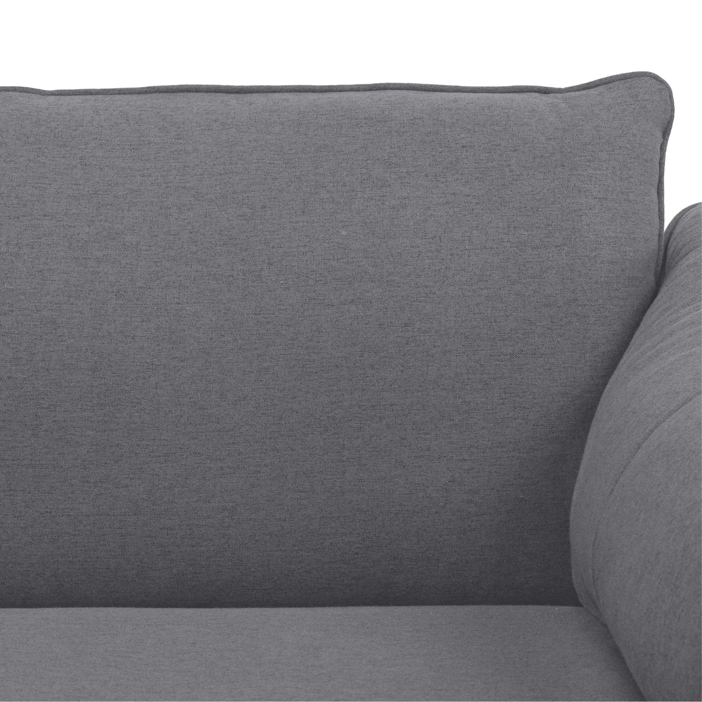 Channel 3 Seater Fabric Sofa Lounge Couch Dark Grey