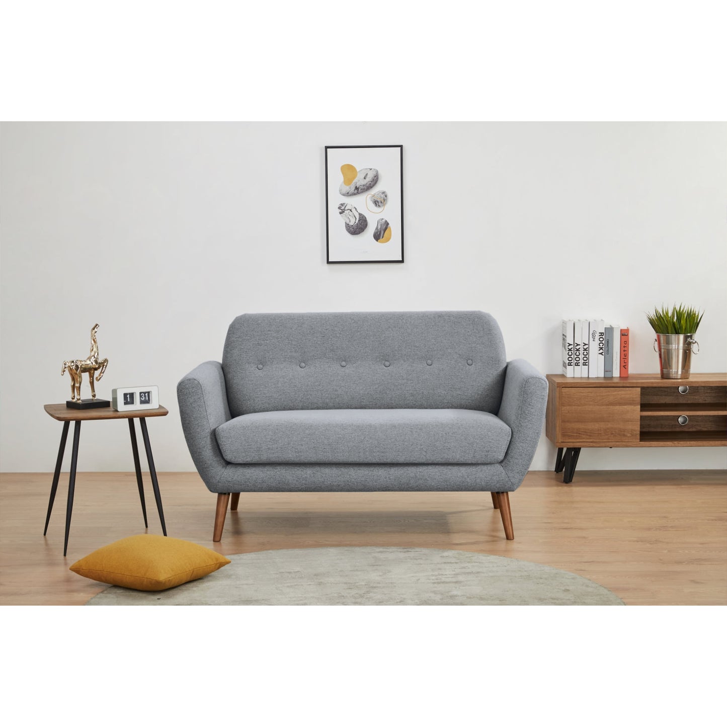 Lilliana 3 + 2 + 1 Seater Sofa Fabric Uplholstered Lounge Couch - Light Grey