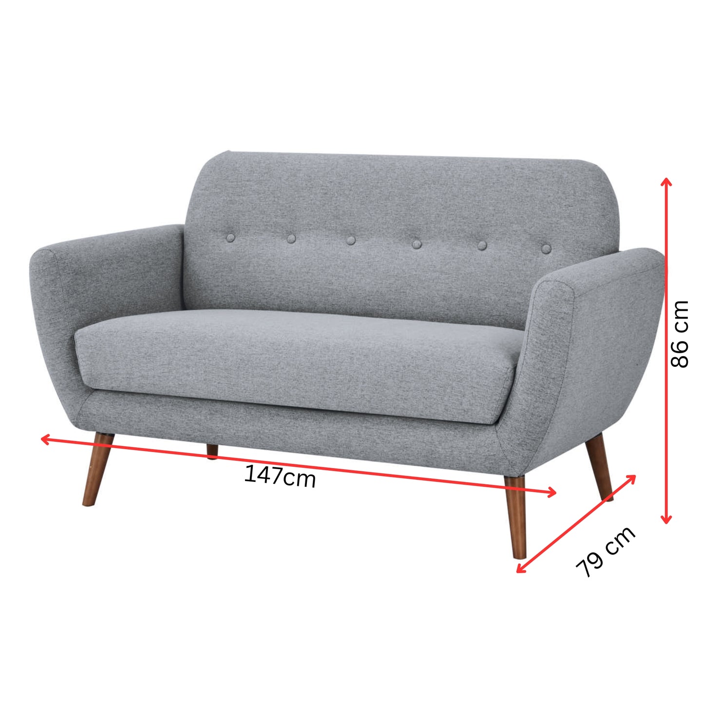 Lilliana 3 + 2 + 1 Seater Sofa Fabric Uplholstered Lounge Couch - Light Grey