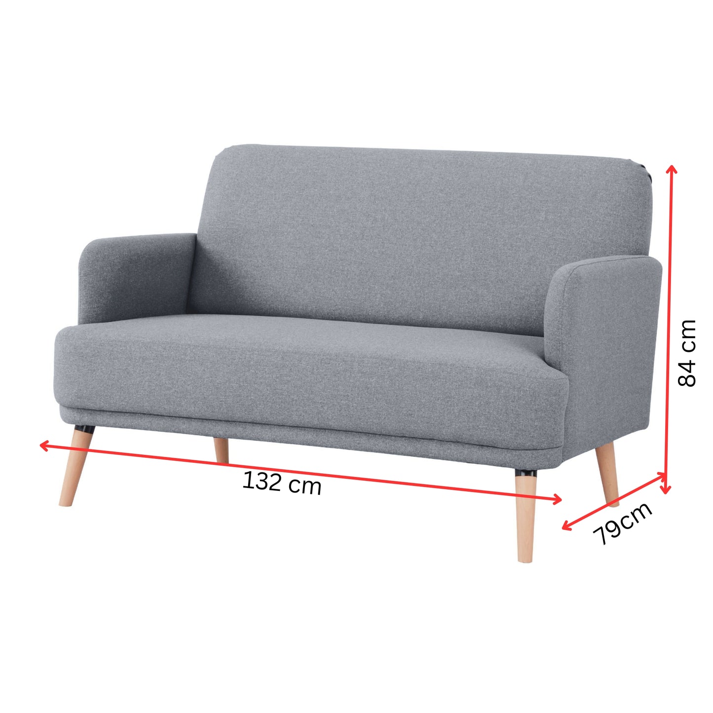 Brianna 3 + 2 + 1 Seater Sofa Fabric Uplholstered Lounge Couch - Light Grey