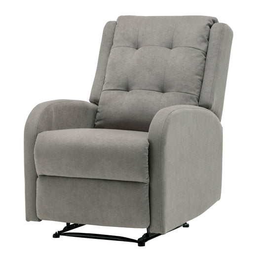 Flynn Recliner ArmChair Fabric Upholstered Sofa Lounge Accent Chair Light Grey