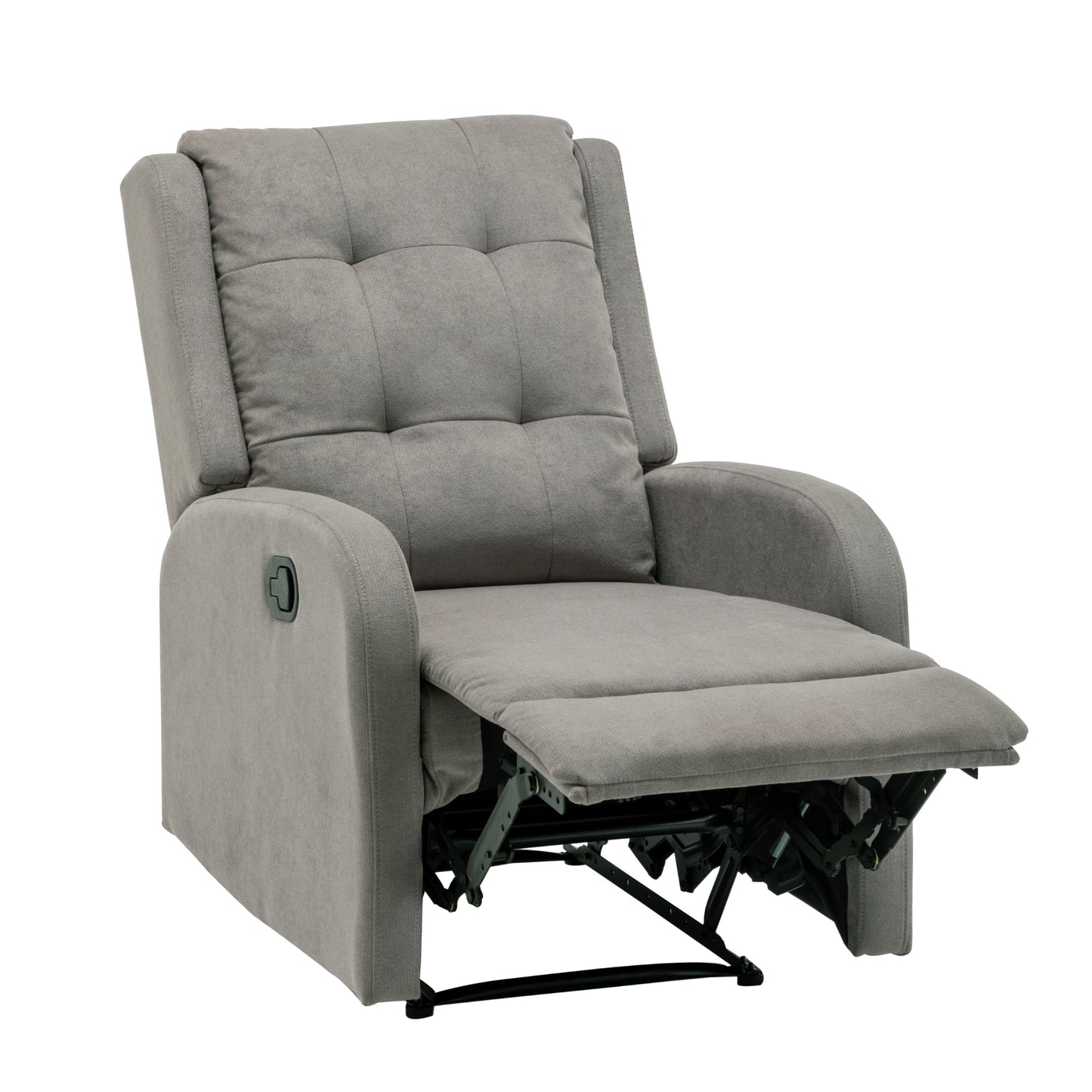 Flynn Recliner ArmChair Fabric Upholstered Sofa Lounge Accent Chair Light Grey