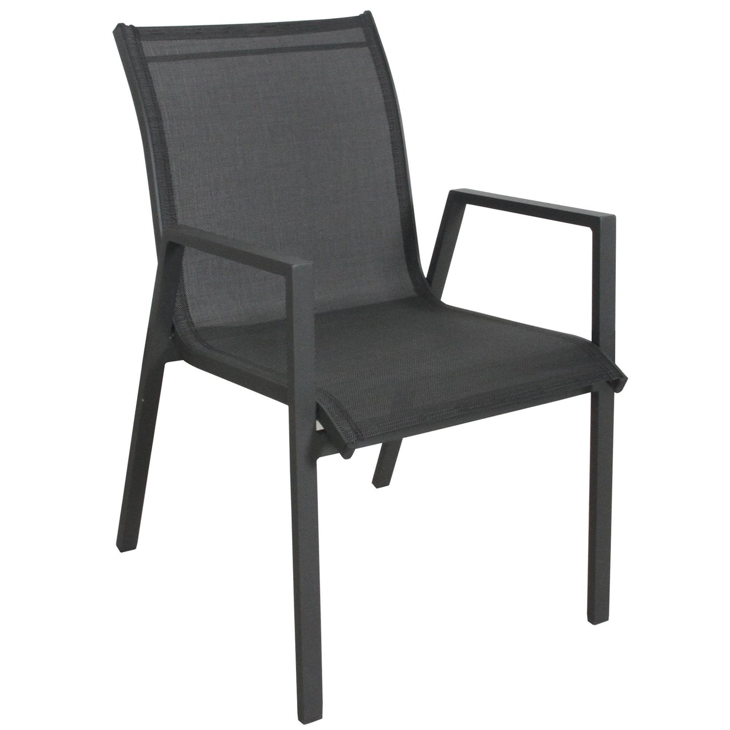 Iberia 4pc Set Aluminium Outdoor Dining Table Chair Charcoal