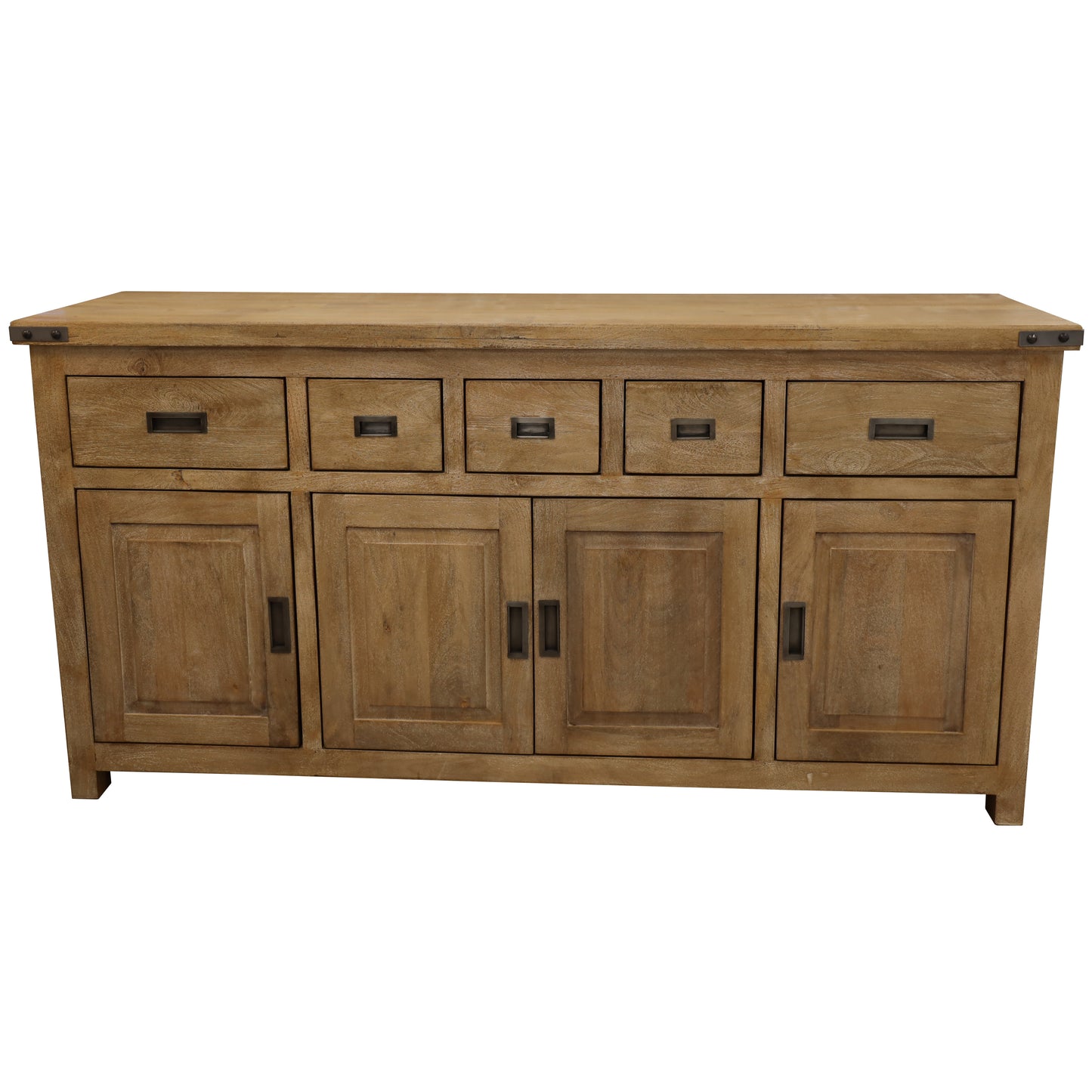 Gloriosa Buffet Table 180cm 4 Door 5 Drawer Solid Mango Timber Wood - Honey Wash