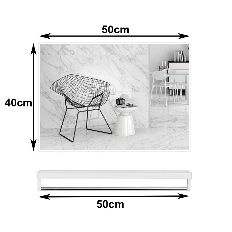 40x50cm White Rectangle Wall Bathroom Mirror Bathroom Holder Vanity Mirror Corner Decorative Mirrors