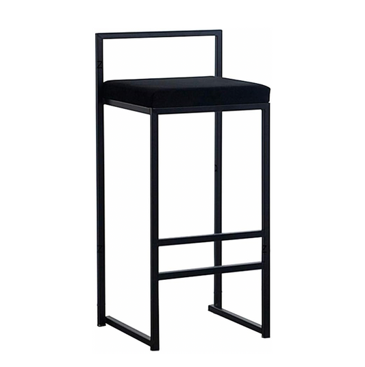 Interior Ave - La Maison Designer Black Velvet Bar Stool - Set of 2