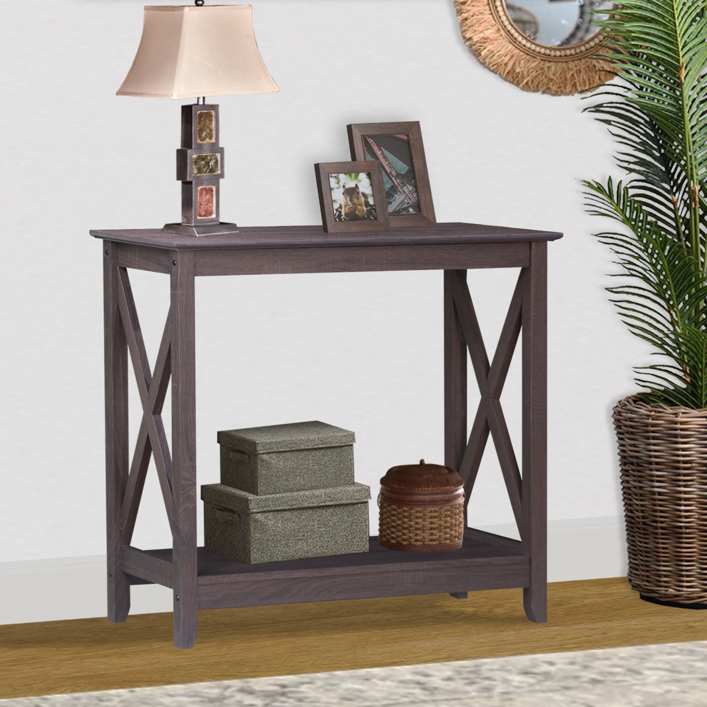 Coastal Console Table in Walnut