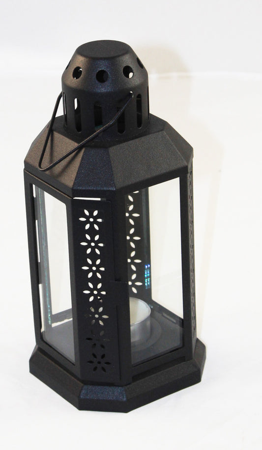 5 Pack of Black Metal Miners Lantern Summer Wedding Home Party Room Balconey Deck Decoration 21cm Tealight Candle