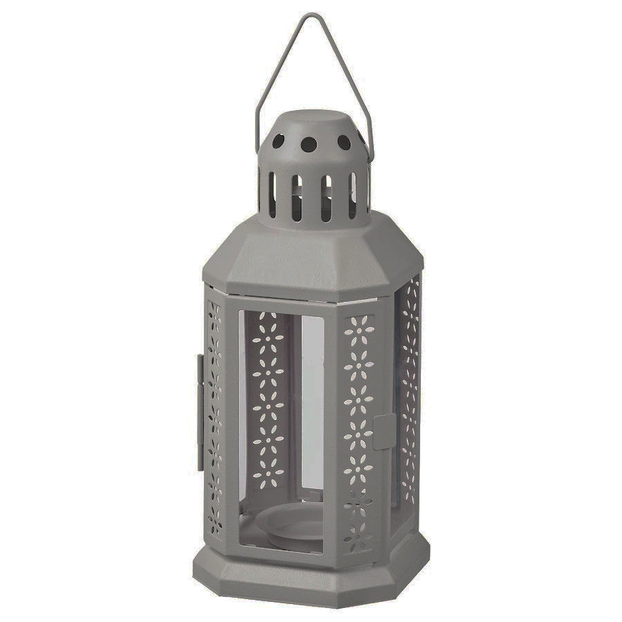 Dark Grey Metal Miners Lantern Summer Wedding Home Party Room Balconey Deck Decoration 21cm Tealight Candle