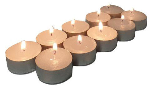 Large Tealight Candles 6cm Wide in silver foil cup  10 in a pack - Party Event Wedding BBQ Dinner Romantic Ambience Decor