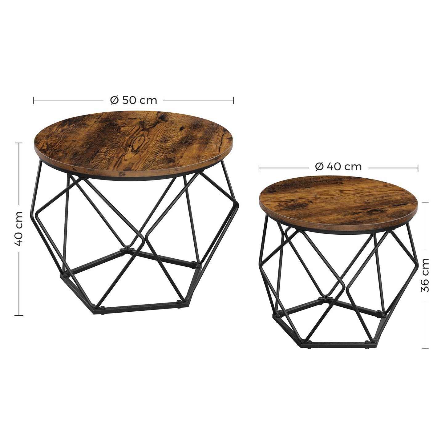 VASAGLE Set of 2 Coffee Tables