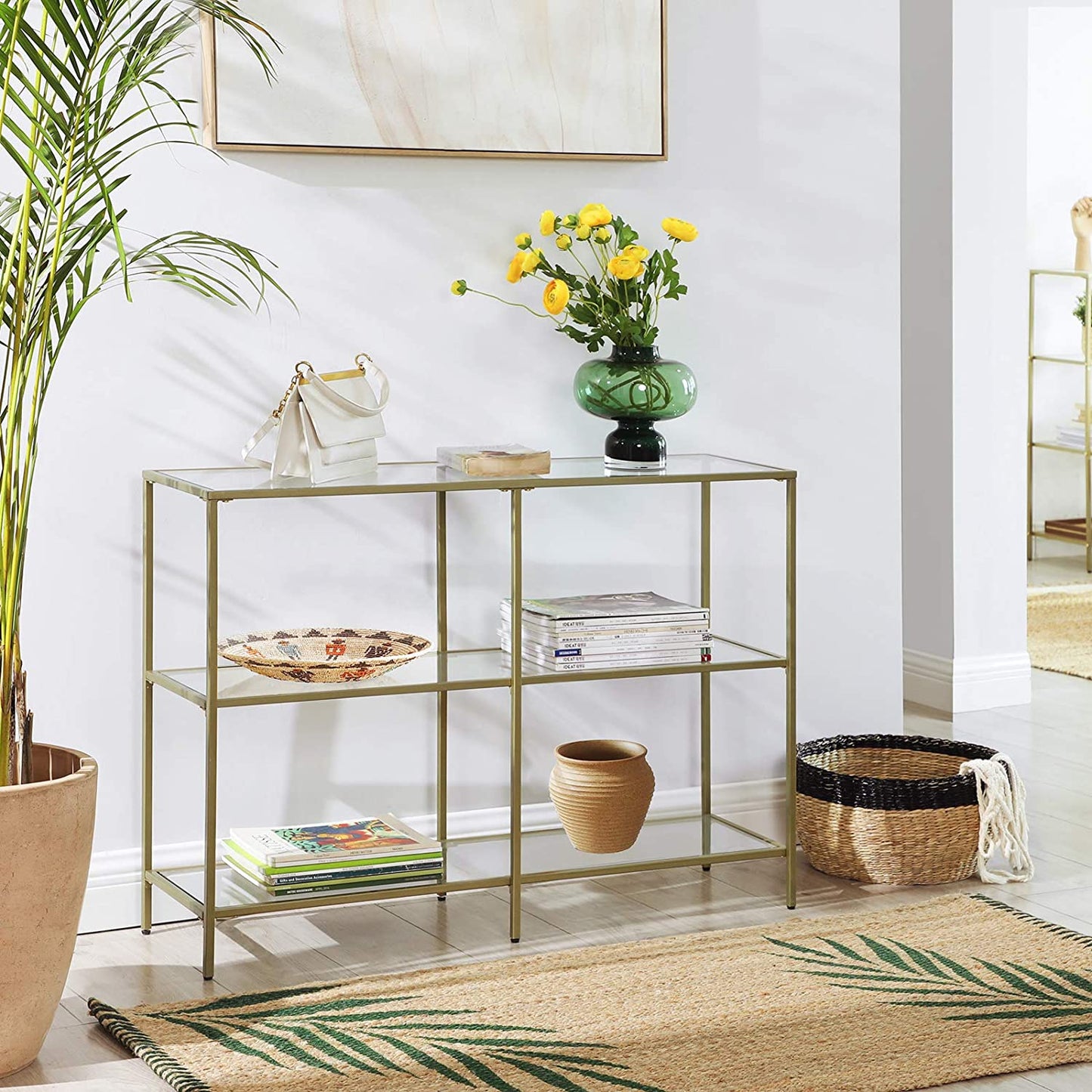 VASAGLE Sofa Console Table with 3 Shelves