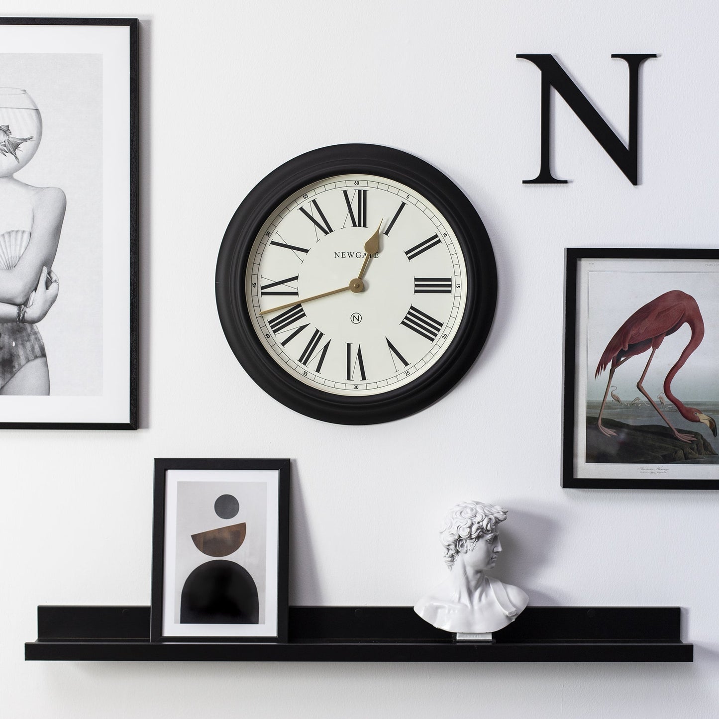 Newgate Chocolate Shop Wall Clock Silicone Cave Black & Cream