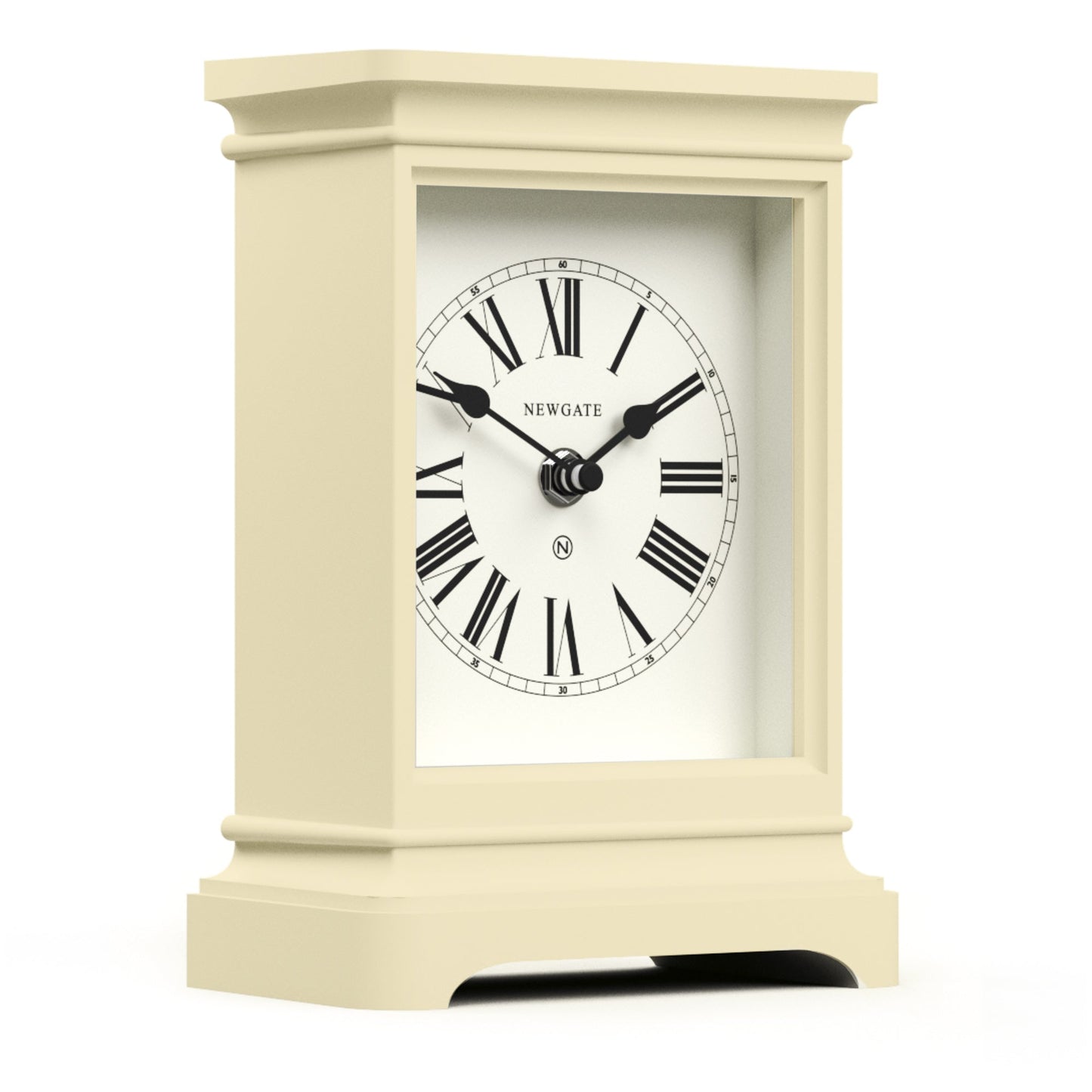 Newgate Time Lord Mantel Clock Matte Linen White